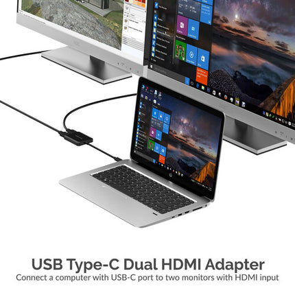 Sabrent Adaptador USB-C a Doble HDMI con Cable Integrado 7.6" 4K UHD