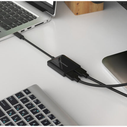 Sabrent Adaptador USB-C a Doble HDMI con Cable Integrado 7.6" 4K UHD