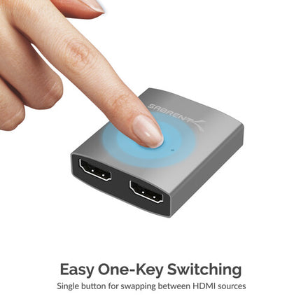 Sabrent Switch HDMI 2 Puertos 4K Conmutador con Botón