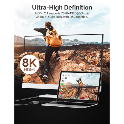 Sabrent Adaptador USB-C a HDMI 2.1 Compatible 8K 60Hz 4K 120Hz