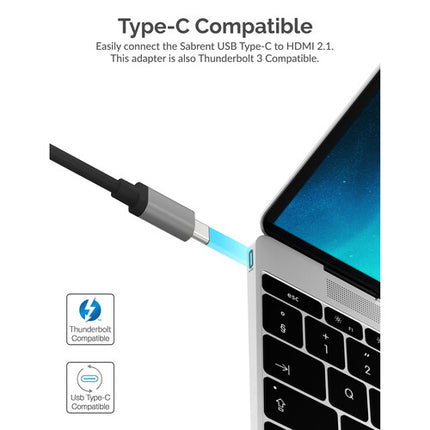 Sabrent Adaptador USB-C a HDMI 2.1 Compatible 8K 60Hz 4K 120Hz