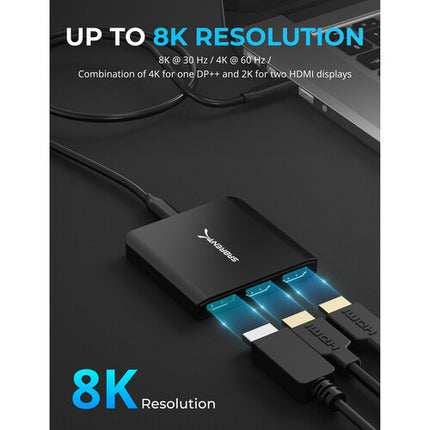 Sabrent Adaptador USB-C a Doble HDMI y DisplayPort 4K60 HDR