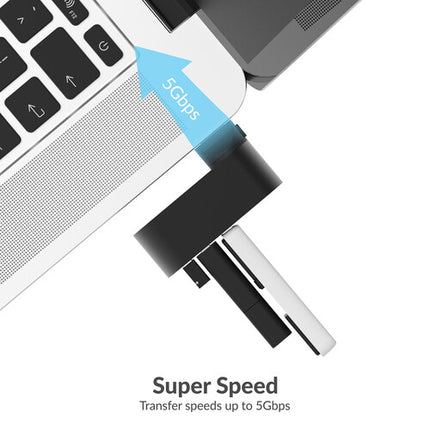 Sabrent Hub USB 3.0 Mini Rotativo 3 Puertos 5 Gb s Negro