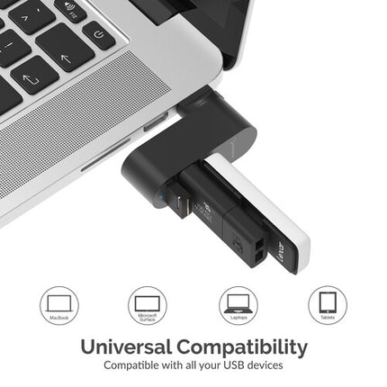 Sabrent Hub USB 3.0 Mini Rotativo 3 Puertos 5 Gb s Negro