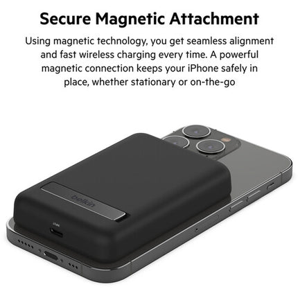 Belkin BoostCharge Power Bank inalámbrico 5000mAh 7.5W con soporte negro