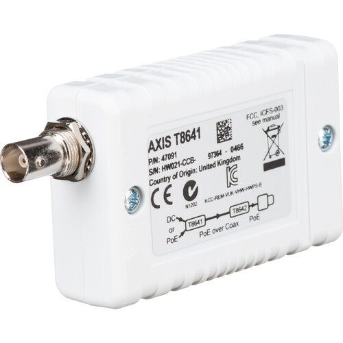 Axis Communications T8641 Unidad Base PoE+ sobre Cable Coaxial 1600' Alcance