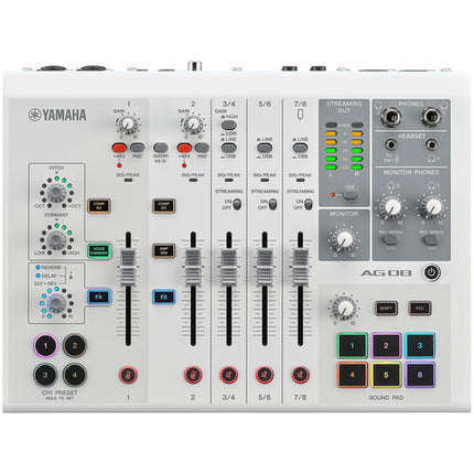 Yamaha AG08 Estación de Streaming 8 Canales USB-C 2 Micrófonos