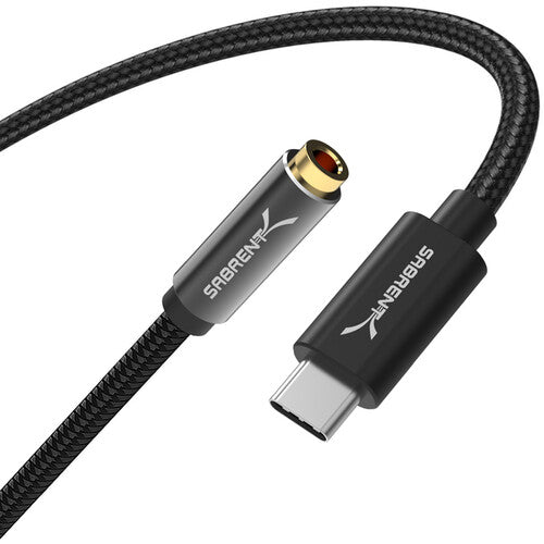 Sabrent Adaptador Activo USB-C a Jack 3.5mm 20" 24-Bit 96kHz