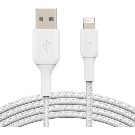 Belkin BoostCharge Cable Lightning a USB-A Trenzado 2 Metros Blanco