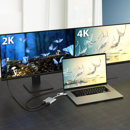 j5create Adaptador USB-C a Doble HDMI Resolución 4K 30Hz y 2K 60Hz con USB-A