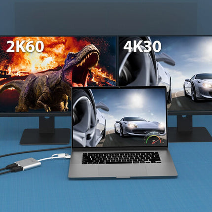 j5create Adaptador USB-C a Doble HDMI Resolución 4K 30Hz y 2K 60Hz con USB-A