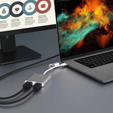 j5create Adaptador USB-C a Doble HDMI Resolución 4K 30Hz y 2K 60Hz con USB-A
