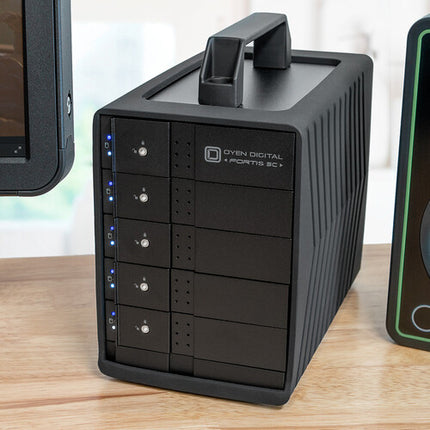 Oyen Digital Fortis 5C 100TB Cajón de Disco Externo 5 Bahías USB-C 3.2 Gen 2 con SoftRAID 8 Premium