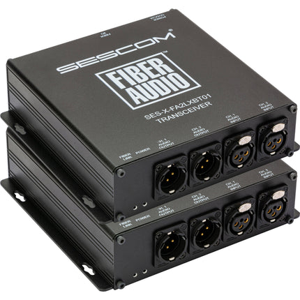 Sescom Extensor de Audio Balanceado Bidireccional 2 Canales XLR Fibra Óptica 12.4 Millas