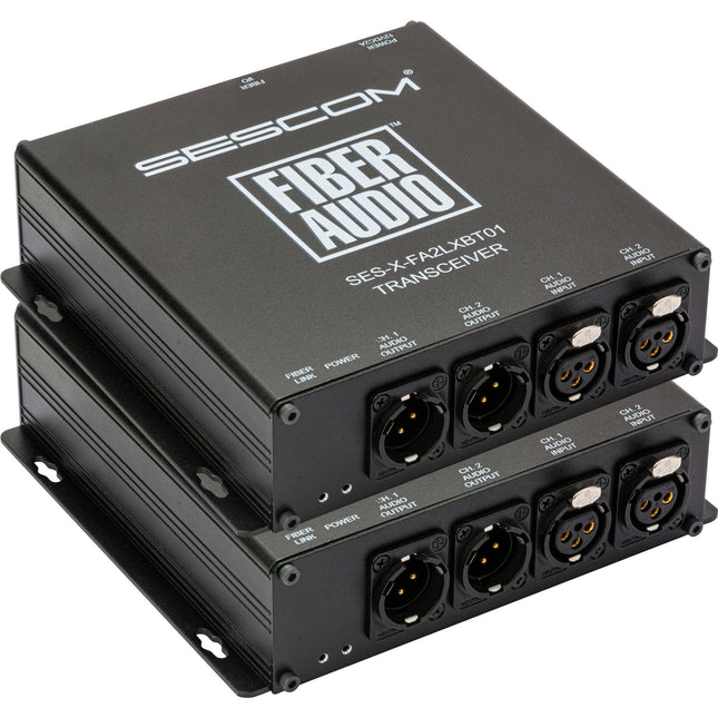 Sescom Extensor de Audio Balanceado Bidireccional 2 Canales XLR Fibra Óptica 12.4 Millas