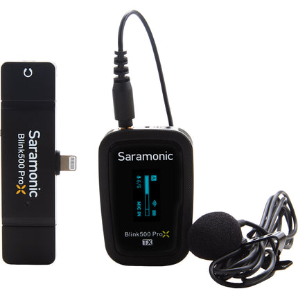 Saramonic Blink 500 ProX B3 Sistema Micrófono Lavalier Inalámbrico Dual Canal 10 Horas de Batería y Conector Lightning