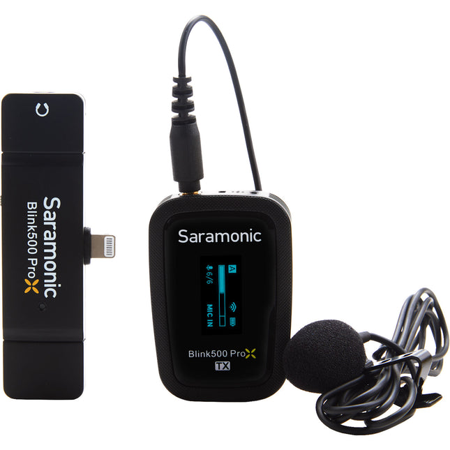 Saramonic Blink 500 ProX B3 Sistema Micrófono Lavalier Inalámbrico Dual Canal 10 Horas de Batería y Conector Lightning