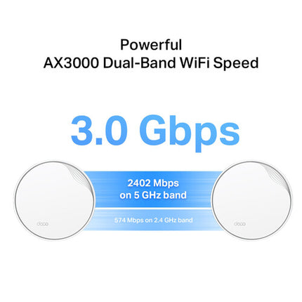 TP-Link Deco X50-PoE AX3000 Sistema Mesh WiFi 6 Doble Banda 6500 pies² 3 unidades