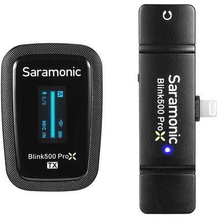 Saramonic Blink 500 ProX B3 Sistema Micrófono Lavalier Inalámbrico Dual Canal 10 Horas de Batería y Conector Lightning
