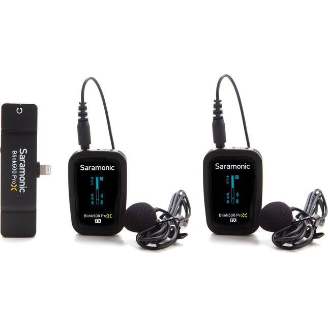 Saramonic Blink 500 ProX B4 Sistema de Micrófono Lavalier Inalámbrico Doble Canal con Batería de 10 Horas y Conector Lightning