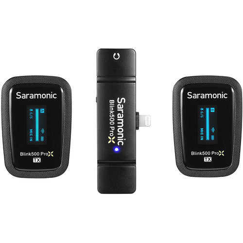 Saramonic Blink 500 ProX B4 Sistema de Micrófono Lavalier Inalámbrico Doble Canal con Batería de 10 Horas y Conector Lightning
