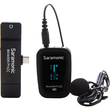 Saramonic Blink 500 ProX B5 Sistema de Micrófono Lavalier Inalámbrico Dual con USB-C 10 Horas de Batería y Alcance 100 m