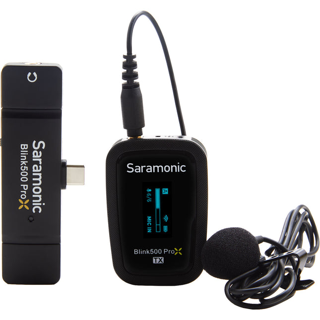 Saramonic Blink 500 ProX B5 Sistema de Micrófono Lavalier Inalámbrico Dual con USB-C 10 Horas de Batería y Alcance 100 m