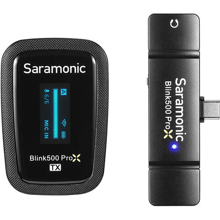 Saramonic Blink 500 ProX B5 Sistema de Micrófono Lavalier Inalámbrico Dual con USB-C 10 Horas de Batería y Alcance 100 m