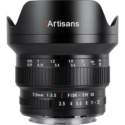 7Artisans 7.5mm f/3.5 Objetivo Ojo de Pez Canon EF 205° Ángulo Estuche