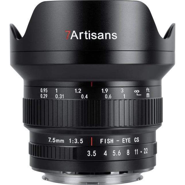 7Artisans 7.5mm f/3.5 Objetivo Ojo de Pez Canon EF 205° Ángulo Estuche