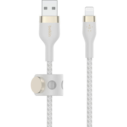 Belkin BoostCharge Pro Flex Cable Lightning a USB-A 9.8 pies Blanco MFI 30000 dobleces