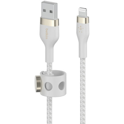 Belkin BoostCharge Pro Flex Cable Lightning a USB-A 9.8 pies Blanco MFI 30000 dobleces