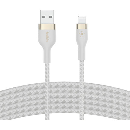 Belkin BoostCharge Pro Flex Cable Lightning a USB-A 9.8 pies Blanco MFI 30000 dobleces