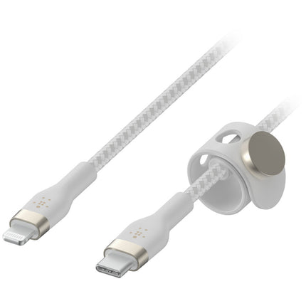 Belkin BOOST CHARGE PRO Flex Cable USB-C a Lightning 6.6' Blanco Trenzado MFi