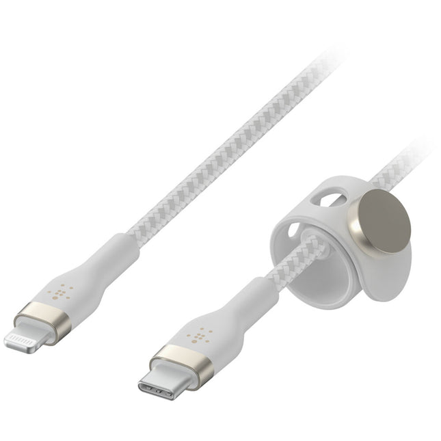 Belkin BOOST CHARGE PRO Flex Cable USB-C a Lightning 6.6' Blanco Trenzado MFi