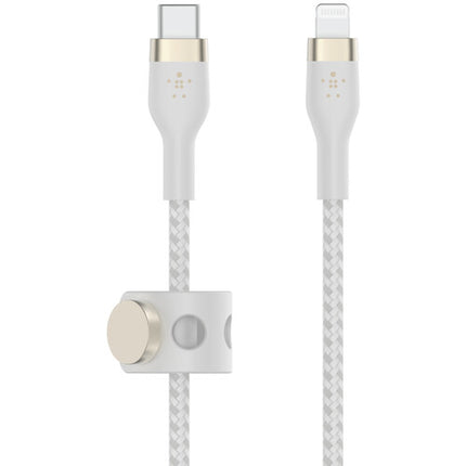 Belkin BOOST CHARGE PRO Flex Cable USB-C a Lightning 6.6' Blanco Trenzado MFi