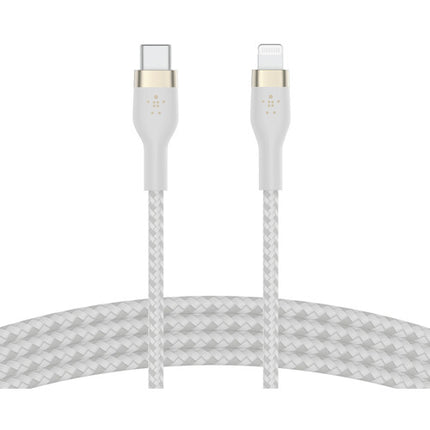 Belkin BOOST CHARGE PRO Flex Cable USB-C a Lightning 6.6' Blanco Trenzado MFi