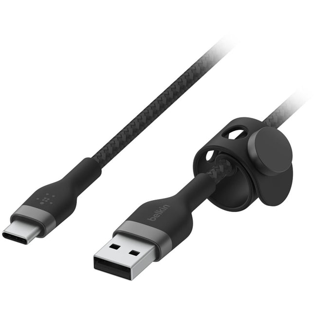 Belkin BoostCharge Pro Flex Cable USB A a USB C Trenzado 1m Negro con Clip Magnético