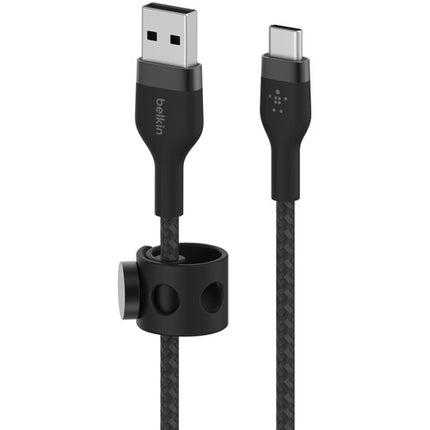 Belkin BoostCharge Pro Flex Cable USB-A a USB-C 6.6 pies silicona trenzado negro