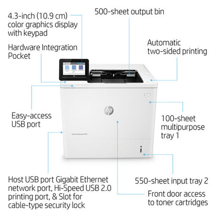 HP LaserJet Enterprise M611dn Impresora Monocromo 1200x1200 dpi 65 ppm Dúplex Automático