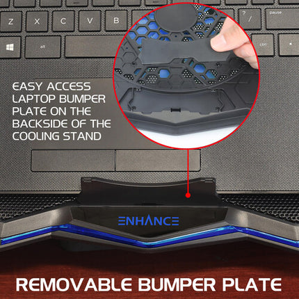 Enhance Cryogen 5 Base Refrigerante para Laptop con Ventilador Extra Grande y LED Azul