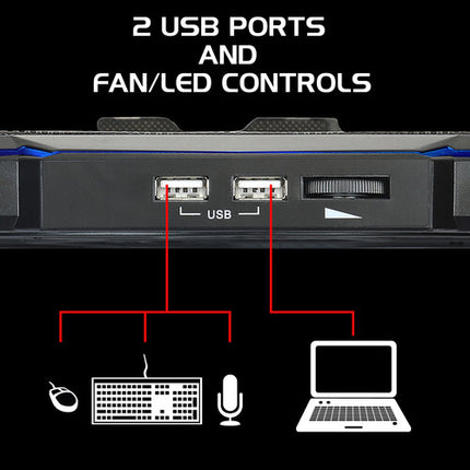 Enhance Cryogen 5 Base Refrigerante para Laptop con Ventilador Extra Grande y LED Azul