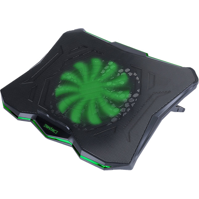 Enhance Cryogen 5 Soporte Refrigerante para Laptop con Ventilador Extra Grande LED Verde y 7 Niveles Ajustables