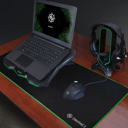 Enhance Cryogen 5 Soporte Refrigerante para Laptop con Ventilador Extra Grande LED Verde y 7 Niveles Ajustables