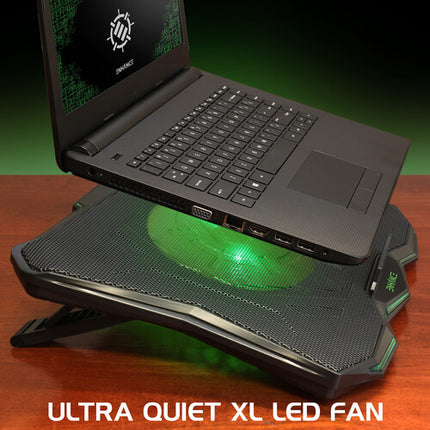 Enhance Cryogen 5 Soporte Refrigerante para Laptop con Ventilador Extra Grande LED Verde y 7 Niveles Ajustables