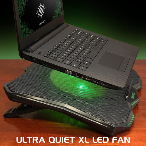 Enhance Cryogen 5 Soporte Refrigerante para Laptop con Ventilador Extra Grande LED Verde y 7 Niveles Ajustables