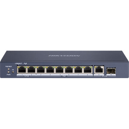 Hikvision DS-3E0510HP-E Switch 8 Puertos Gigabit PoE+ 110W 20Gb/s Rendimiento