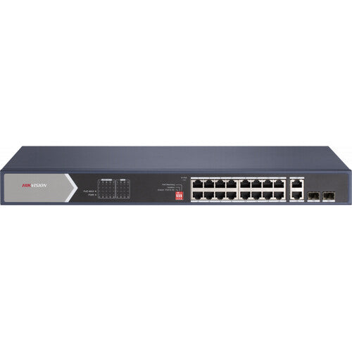 Hikvision DS-3E0520HP-E Switch de red 16 Puertos Gigabit PoE+ y PoE 4 225W presupuesto energético