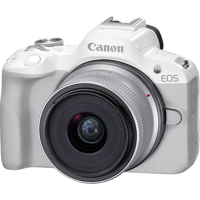 Canon EOS R50 Cámara Sin Espejo con Sensor 24.2MP y lente 18-45mm Blanco