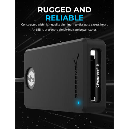 Sabrent CFexpress Type-B Lector de Tarjetas Thunderbolt 3 1500 MB/s aluminio portátil